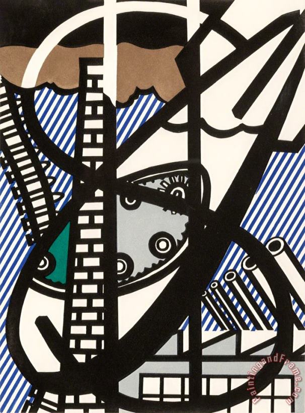 Windown Open on Chicago, 1992 painting - Roy Lichtenstein Windown Open on Chicago, 1992 Art Print