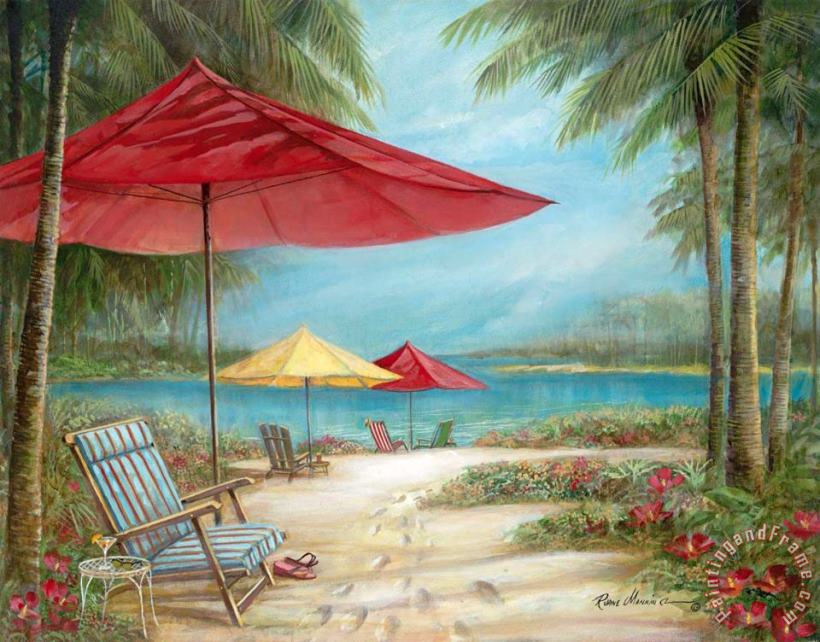 Relaxing Paradise I painting - Ruane Manning Relaxing Paradise I Art Print