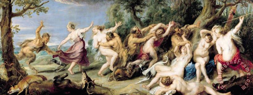 Rubens Diana and her Nymphs Surprised by Fauns Art Painting