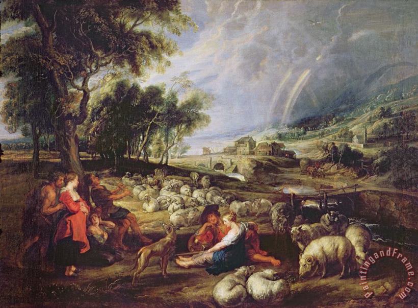 Rubens Landscape with a Rainbow Art Painting