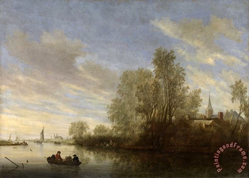 Salomon van Ruysdael River View Near Deventer Art Painting