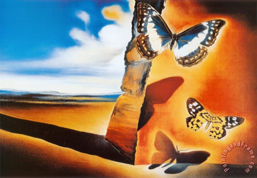 Salvador Dali Landscape with Butterflies Art Painting