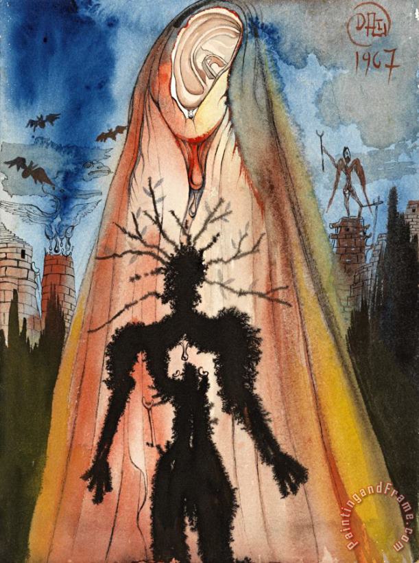 Salvador Dali Le Spectre Du Pere D'hamlet Lui Revelant Son Assassinement Par Empoisonnement, 1967 Art Print