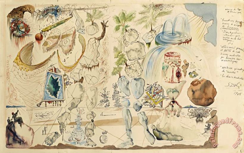 Salvador Dali Vision De L'age Atomique, 1948 Art Print