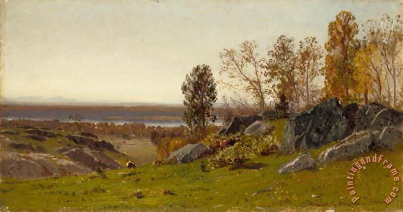 Samuel Colman Landscape: Looking Across The Country at Irvington on Hudson Art Print