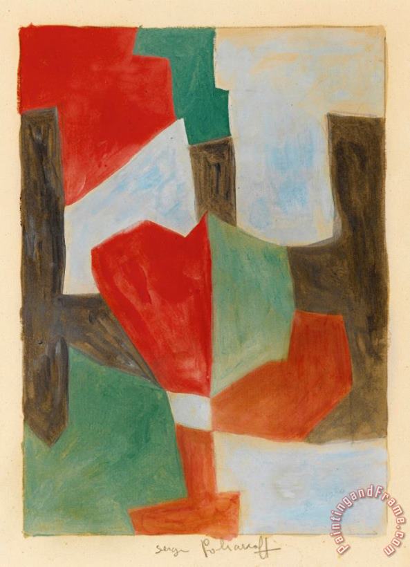 Composition Abstraite painting - Serge Poliakoff Composition Abstraite Art Print