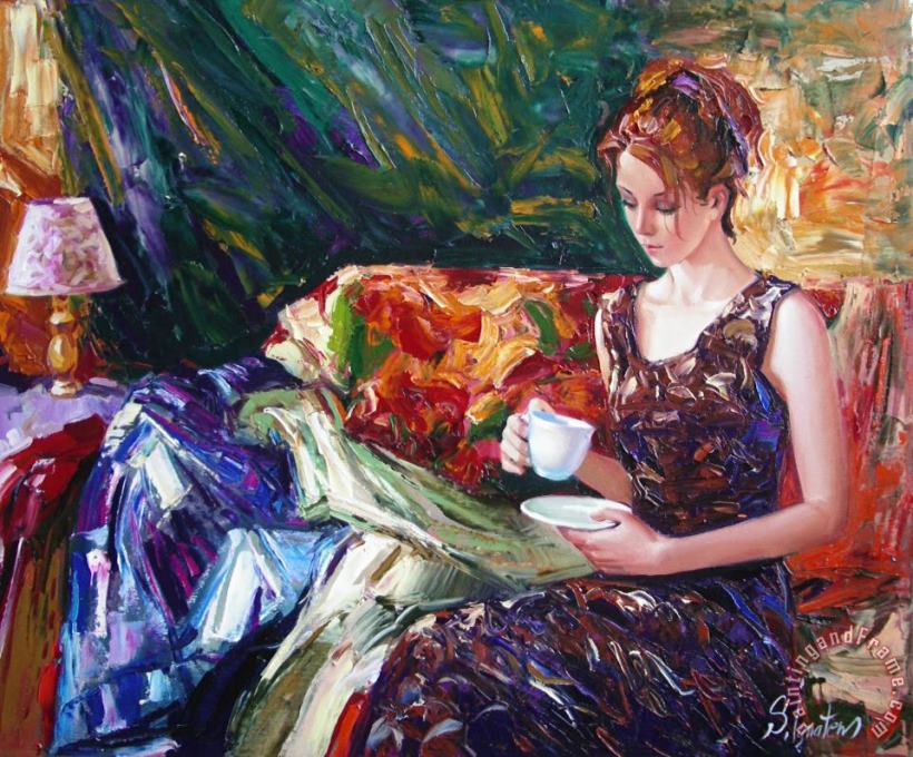 Sergey Ignatenko Evening coffee Art Painting