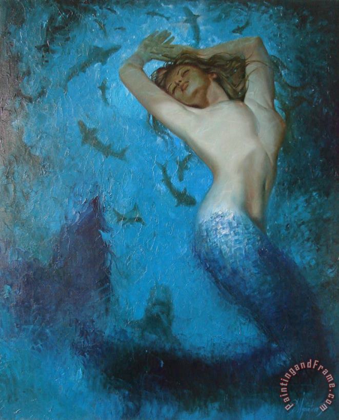 Mermaid painting - Sergey Ignatenko Mermaid Art Print