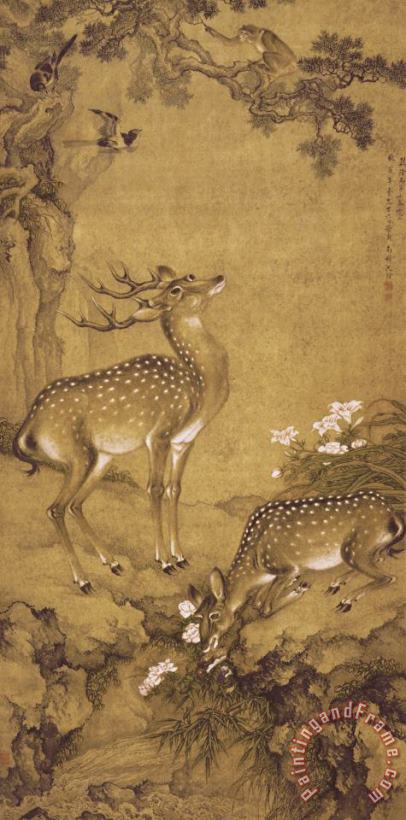 Shen Nanpin A Birthday Painting, Qing Dynasty (1644 1911) Art Print