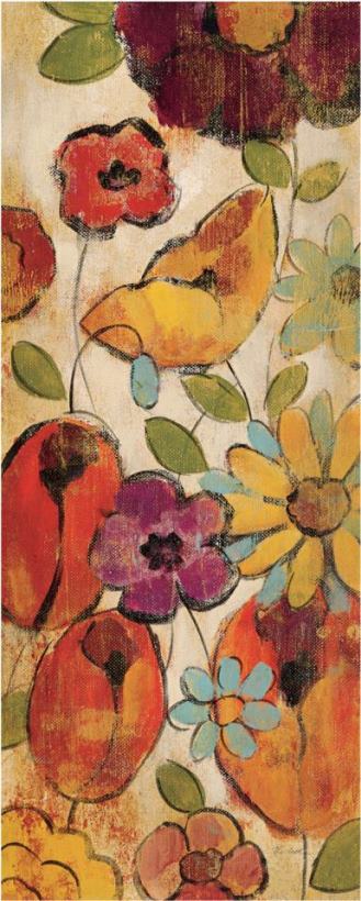 Floral Sketches on Linen II painting - Silvia Vassileva Floral Sketches on Linen II Art Print