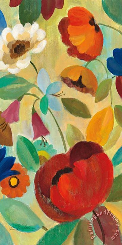 Summer Floral Panel II painting - Silvia Vassileva Summer Floral Panel II Art Print