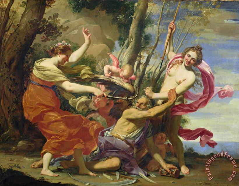 Simon Vouet Time Overcome by Youth and Beauty Art Painting