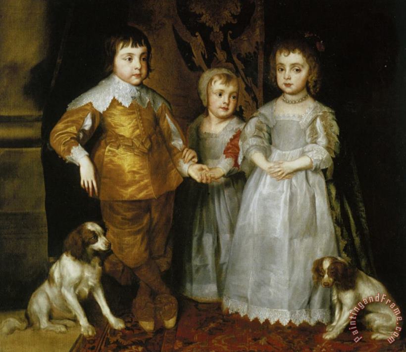 Sir Antony Van Dyck Portrait of The Three Eldest Children of Charles I Art Print