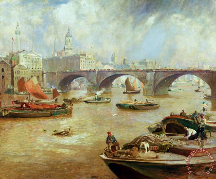 London Bridge from Bankside painting - Sir David Murray London Bridge from Bankside Art Print