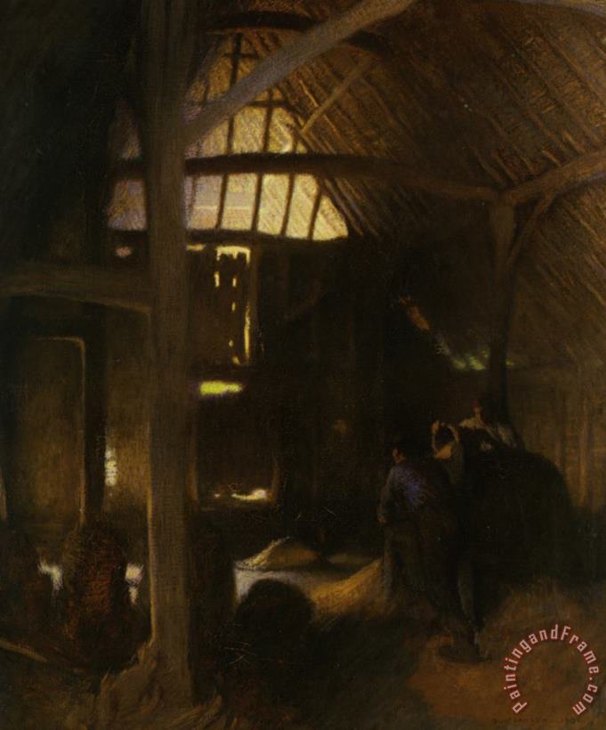 Sir George Clausen The Dark Barn Art Print