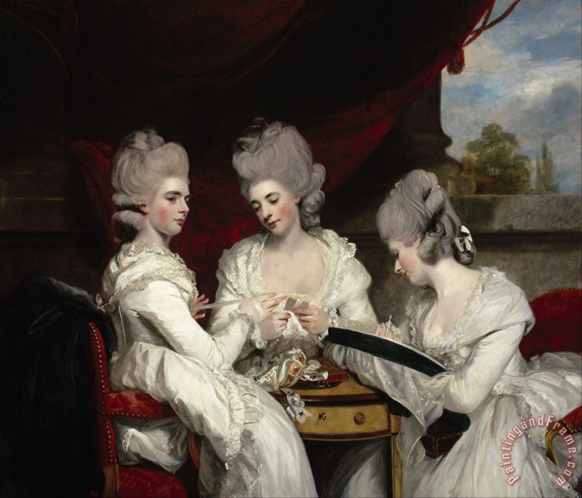 The Ladies Waldegrave painting - Sir Joshua Reynolds The Ladies Waldegrave Art Print
