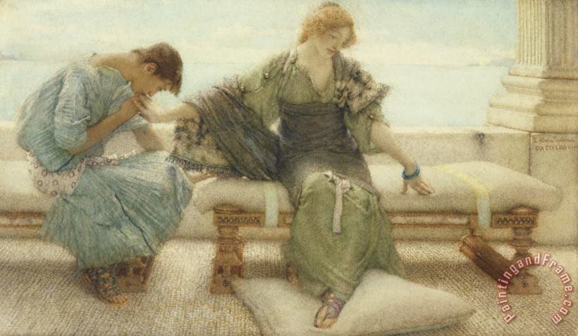 Sir Lawrence Alma-Tadema Ask me no more....for at a touch I yield Art Print