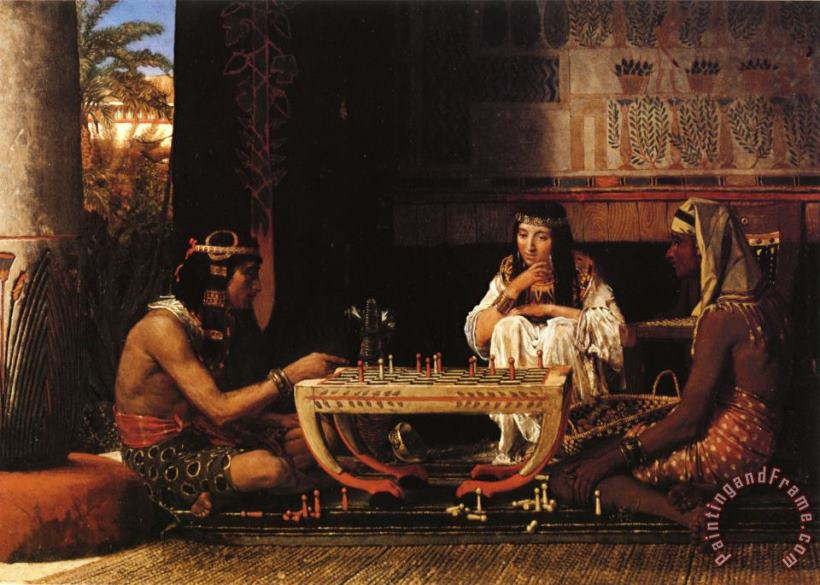 Egyptian Chess Players painting - Sir Lawrence Alma-Tadema Egyptian Chess Players Art Print