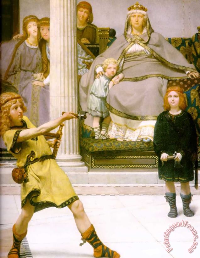 Sir Lawrence Alma-Tadema The Education of The Children of Clovis Detail Art Print