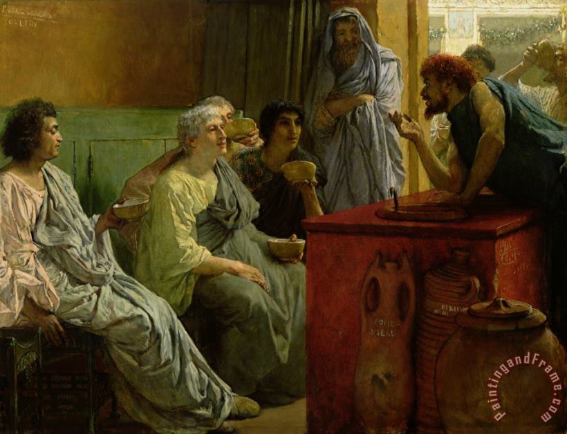 The Wine Shop painting - Sir Lawrence Alma-Tadema The Wine Shop Art Print