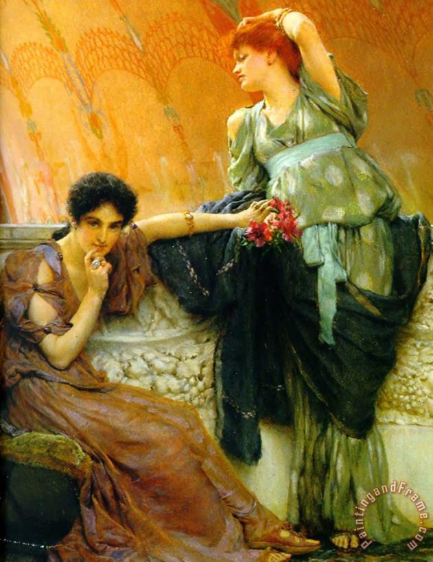 Unconscious Rivals Detail painting - Sir Lawrence Alma-Tadema Unconscious Rivals Detail Art Print