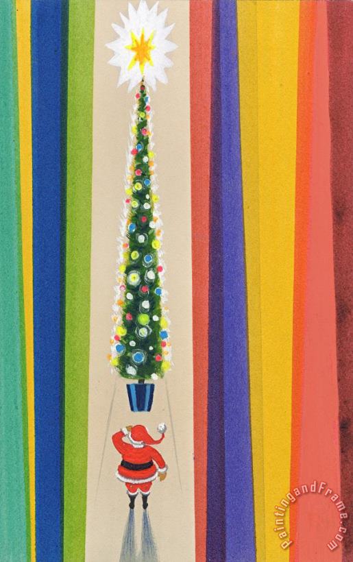 Stanley Cooke Santa's Christmas Tree Art Print
