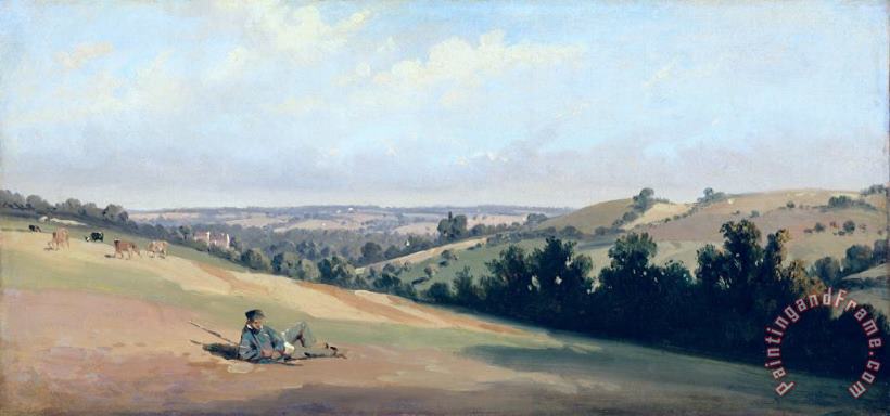 Theodore Caruelle d Aligny Young Man Reclinging on the Downs Art Painting