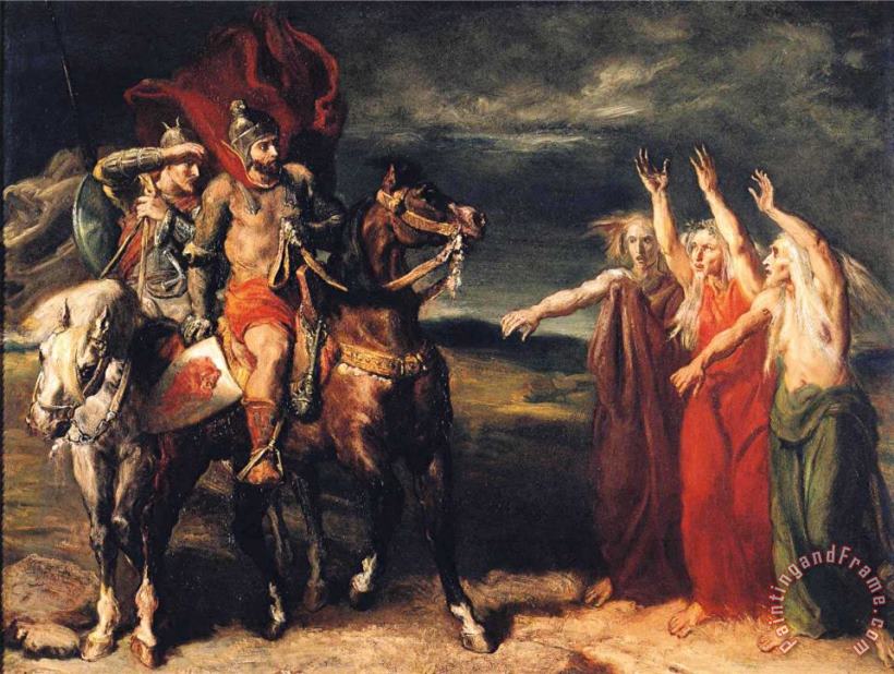 Theodore Chasseriau Macbeth And Banquo Encountering The Three Witches on The Heath Art Print