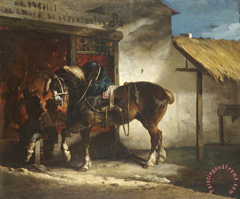 The Village Forge painting - Theodore Gericault The Village Forge Art Print