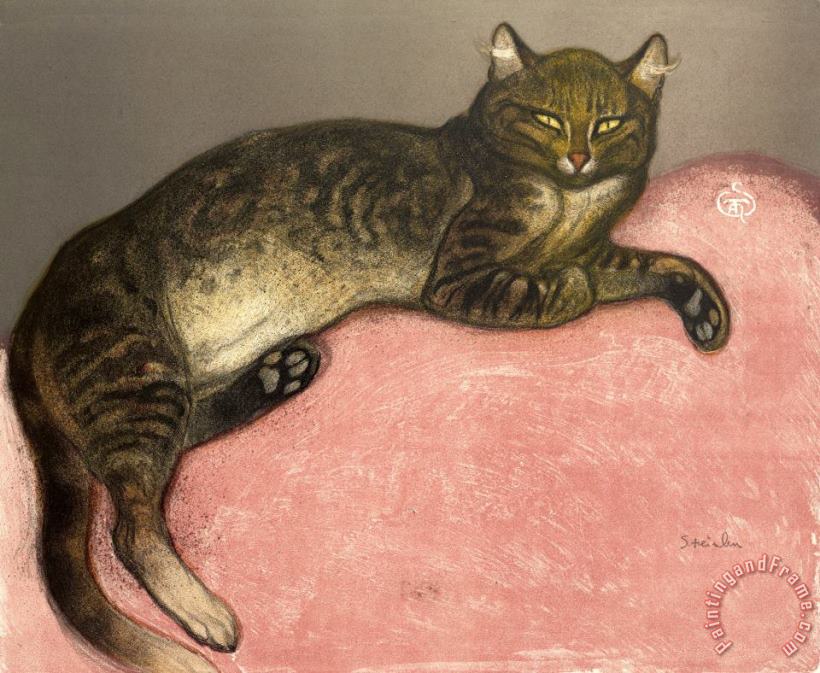 Winter Cat on a Cushion (l'hiver, Chat Sur Un Coussin) painting - Theophile Alexandre Steinlen Winter Cat on a Cushion (l'hiver, Chat Sur Un Coussin) Art Print