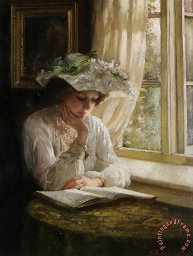 Thomas Benjamin Kennington Lady Reading by a Window Art Painting