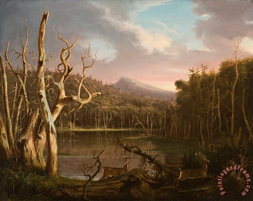 Thomas Cole Lake with Dead Trees Art Painting