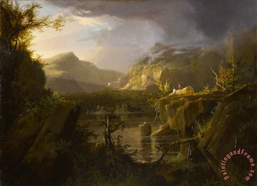 Romantic Landscape painting - Thomas Cole Romantic Landscape Art Print