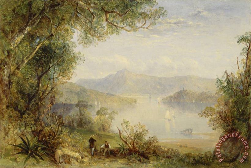 Thomas Creswick View on The Hudson River Art Print