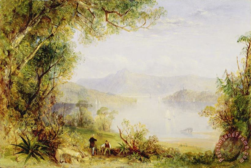 Thomas Creswick View on the Hudson River Art Painting