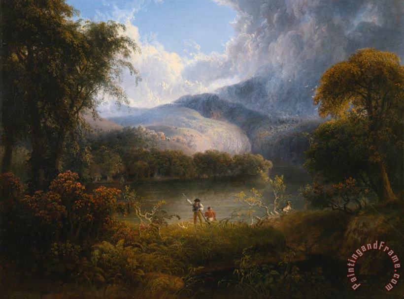 Thomas Doughty Hunters with a Dog in a Landscape Art Print