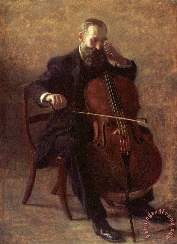The Cello Player painting - Thomas Eakins The Cello Player Art Print