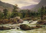 Thomas Fearnley - Norwegian Waterfall painting