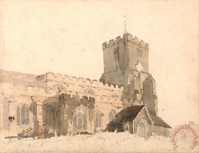 Thomas Girtin Writtle Church, Essex Art Print