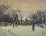Thomas Kinkade - A Winter's Cottage painting