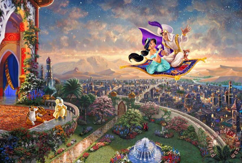 Aladdin painting - Thomas Kinkade Aladdin Art Print