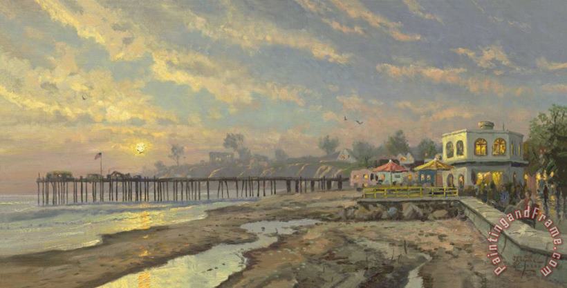 Thomas Kinkade Capitola Sunset Art Painting