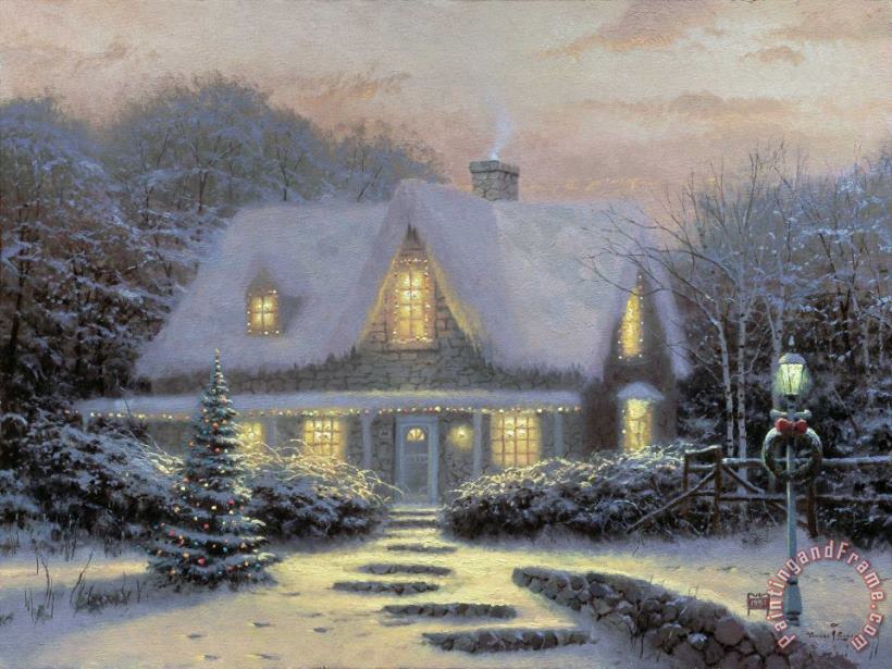 Thomas Kinkade Christmas Eve Art Painting