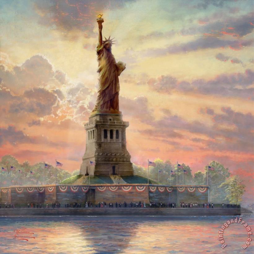 Thomas Kinkade Dedicated to Liberty Art Painting