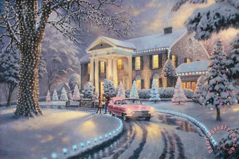 Thomas Kinkade Graceland Christmas Art Print