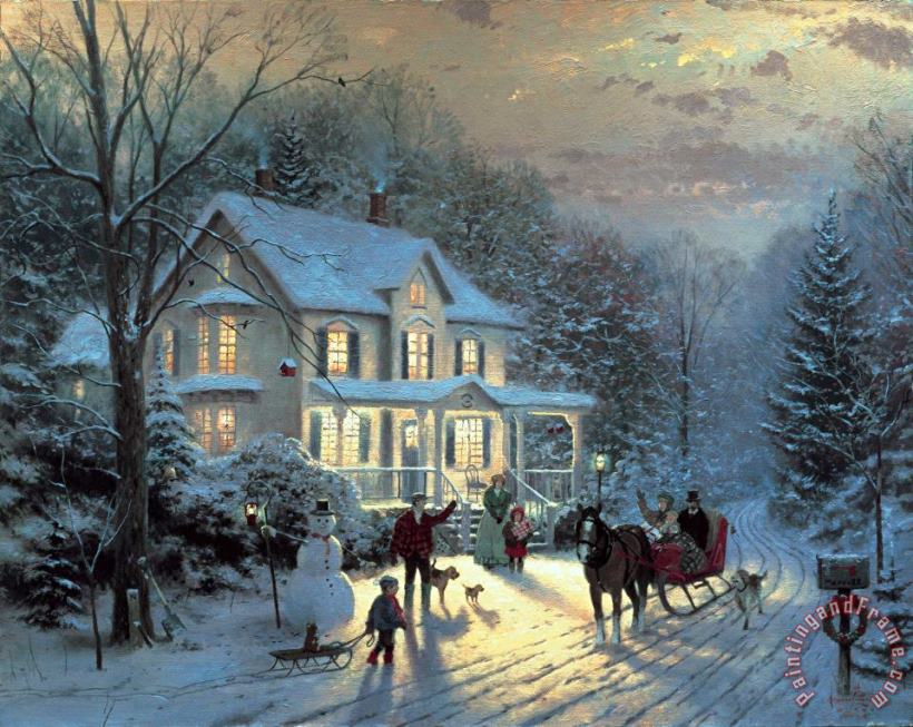 Thomas Kinkade Home for The Holidays Art Painting
