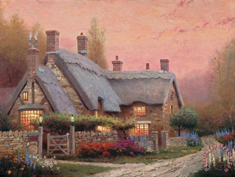 Thomas Kinkade Mckenna's Cottage Art Painting