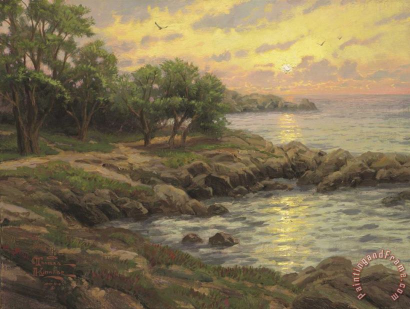 Thomas Kinkade Sunset on Monterey Bay Art Print