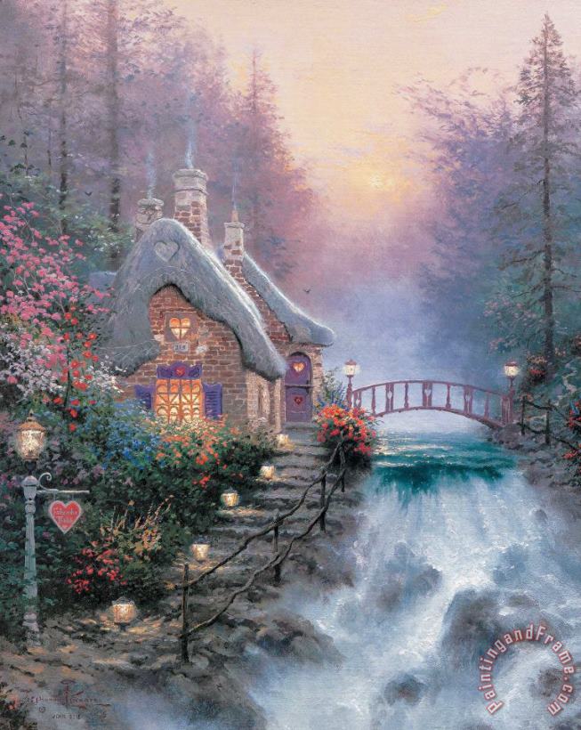 Thomas Kinkade Sweetheart Cottage Ii Art Painting