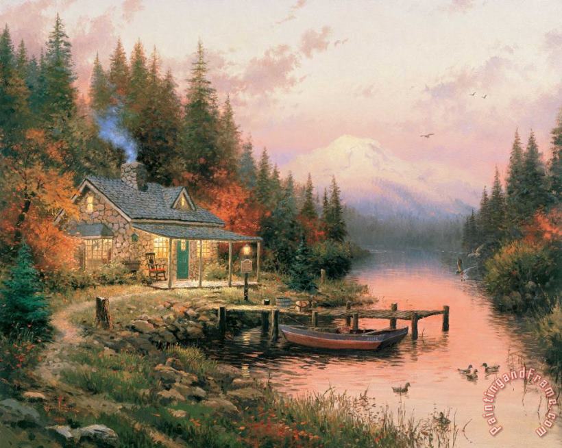 Thomas Kinkade The End of a Perfect Day Art Painting
